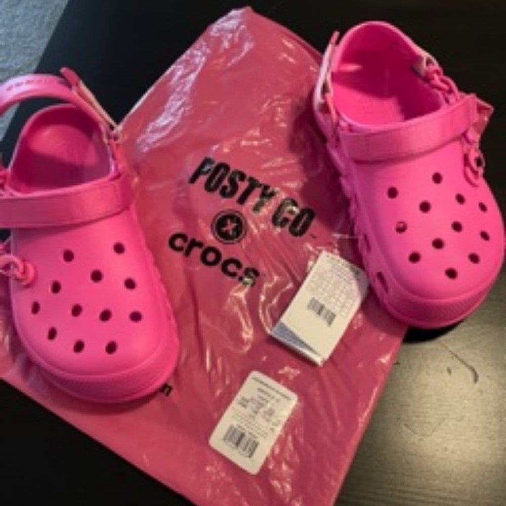 Post Malone x Crocs Duet Max in Pink